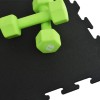 Interlocking Rubber Floor Tiles 23x23 Inch x 8 mm Black Eureka with dumbbells
