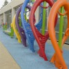 Max Playground Rubber Tile Daybright 2.5 inch mocha and blue colors