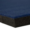 Top corner view G-Floor Home Cheer Roll Out Mat 1-3/8 Inch x 5x10 Ft. in blue