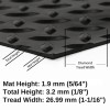 G-Floor Diamond Tread Garage Floor Roll 1.9 mm x 7.6x17 Ft. thickness diagram