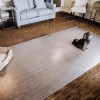 G-Floor Protective Kennel Floor Mat Ceramic Texture 50 Mil x 5x10 Ft. dog on clear mat over carpet