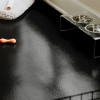 Dog want to play ball on G-Floor Protective Kennel Floor Mat Ceramic Texture 50 Mil x 5x10 Ft. in midnight black