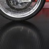 Motorcycle park on G-Floor Ribbed Tread Vinyl Multipurpose Roll 1.4 mm x 5x10 Ft. in midnight black