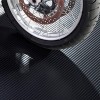 Motorcycle park on G-Floor Ribbed Tread Vinyl Multipurpose Roll 55 mil x 5x10 Ft. in midnight black