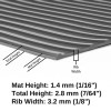 G-Floor Ribbed Tread Garage Floor Roll 1.4 mm x 7.6x17 Ft. thickness diagram