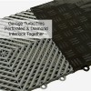 garage flooring tiles diamond in black and perforated in gray interlocked together 