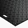 Corner view MambaMat Ground Protection Mat Black 1/2 Inch x 4x8 Ft. diamond surface