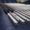 navy blue Gym Floor Covers 32 oz Vinyl at high school graduation