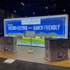 Trade show booth with wood grain interlocking foam tiles flooring