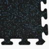 Corner close up of Rubber Tile Interlocking Sport West 10% Blue 3/8 Inch x 2x2 Ft.