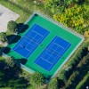 Two Courts Pickleball Court Kit with Lines 30x60 Ft. in Navy Blue and Sport Green