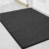Charcoal Aqua Block Carpet Entrance Mat 34.5x58 Inches installed at business entrance