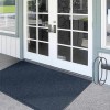 Chevron Carpet Indoor Entrance Mat 4x6 Ft. Denim mat at building entrance