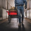 Rubber Mat Classic Straight Edge 1/2 Inch x 4x6 Ft. Barn Aisle with Wheel barrow 