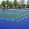 outdoor Tennis Court with blue and green Tile Flooring 
