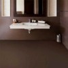 rawhide brown leather texture pvc floor tile installed in bathroom