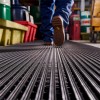 person walking on Flexigrid Industrial Matting 3 x 16.5 ft Roll 