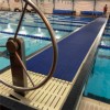 blue Heronrib Wet Area Safety Matting Roll 2 x 33 ft Roll on pool bridge