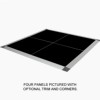 Portable Dance Floor 3x3 Ft Seamless Solid Color Vinyl Cam Lock Black