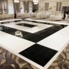 Portable Dance Floor 3x3 Ft Seamless Solid Color Cam Lock 1/2 Inch Dinner Party with Black and White Panels