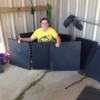 Portable Horse Stall Mats showing customer with the mats.