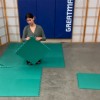 Foam Premium Interlocking Trade Show Mats 20x30 Ft. Kit installing green