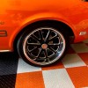RaceDeck Diamond Garage Floor Tile 1/2 Inch x 1x1 Ft. camaro on Orange, White and Black tiles