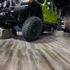 RaceDeck Oak Garage Floor Tiles 1/2 Inch x 18x18 Inches truck parked on smoked oak