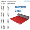 Cheerleading Mats 6x42 ft x 2 Inch Poly Flexible Roll diameter infographic
