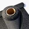 rolls of black rubber flooring with colored specks thumbnail