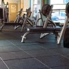 Weight bench on Action Sport Rubber Gym Tile 10% Color 1 Inch x 2x2 Ft. in Blue