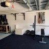 rubber mats in garage used with exercise gym equipment thumbnail