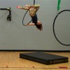 Aerial Ring Crash Mat with Acrobat Upside Down