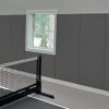 Safety CourtQuiet Impact Wall Pad 2 Inch x 3x7 Ft. Lip TB Gray Stone in home court with net