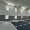 Home court with Safety CourtQuiet Impact Wall Pad 2 Inch x 3x6 Ft. Lip TB in Gray Stone