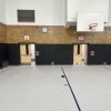 School Gym with Safety CourtQuiet Impact Wall Pad 2 Inch x 4x7 Ft. Lip TB in Night Sky