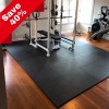 Pebble Top Home Gym Floor Mats Workout Room Tiles under equipment