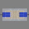 DunkStar BaseCourt Outdoor Tile with Lines 30x60 Ft. with lines beige bright blue gray