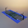 DunkStar BaseCourt Outdoor Tile with Lines 30x60 Ft. bright blue evergreen graphite 