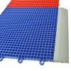 DunkStar BaseCourt Outdoor Corner Edge Borders Gray 5/8 In x 2 Inches Wide attached to bright blue tile