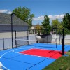 DunkStar BaseCourt Outdoor Tile with Lines 30x60 Ft. bright red and blue backyard multi-court