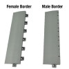 DunkStar Pickleball Outdoor Court Corner Edge Borders Gray 5/8 Inch x 3 Inches Wide female and male border