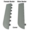 DunkStar Pickleball Outdoor Court Corner Edge Borders Gray 5/8 Inch x 3 Inches Wide male and female corner border