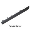 SnapLock Dance Floor Border Edges Corners 1/2 Inch x 2x18 Inches Female Corner edge in Graphite