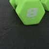 Rubber Gym Floor Tiles Interlocking 2x2 Ft 1/4 Inch Black Pacific interlock with dumbbell closeup