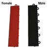 VersaCourt Boost Outdoor Court Edge Reducer 1/2 Inch x 2x12 Inches Pack of 10 red male border and black female border labeled