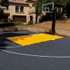 VersaCourt Outdoor Game Court Tile 3/4 Inch x 10x10 Inches basketball court in yellow and graphite