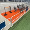 VersaCourt Outdoor Game Court Tile 3/4 Inch orange sideline box seating area