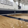 Safety Fire Rated Impact Wall Pad 2 inch x 2x6 Ft. Lip TB  in navy blue around basketball court