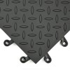 Wearwell ErgoDeck Diamond Plate General Purpose Tile 7/8 Inch x 18x18 Inches Case of 10 Black corner of tile